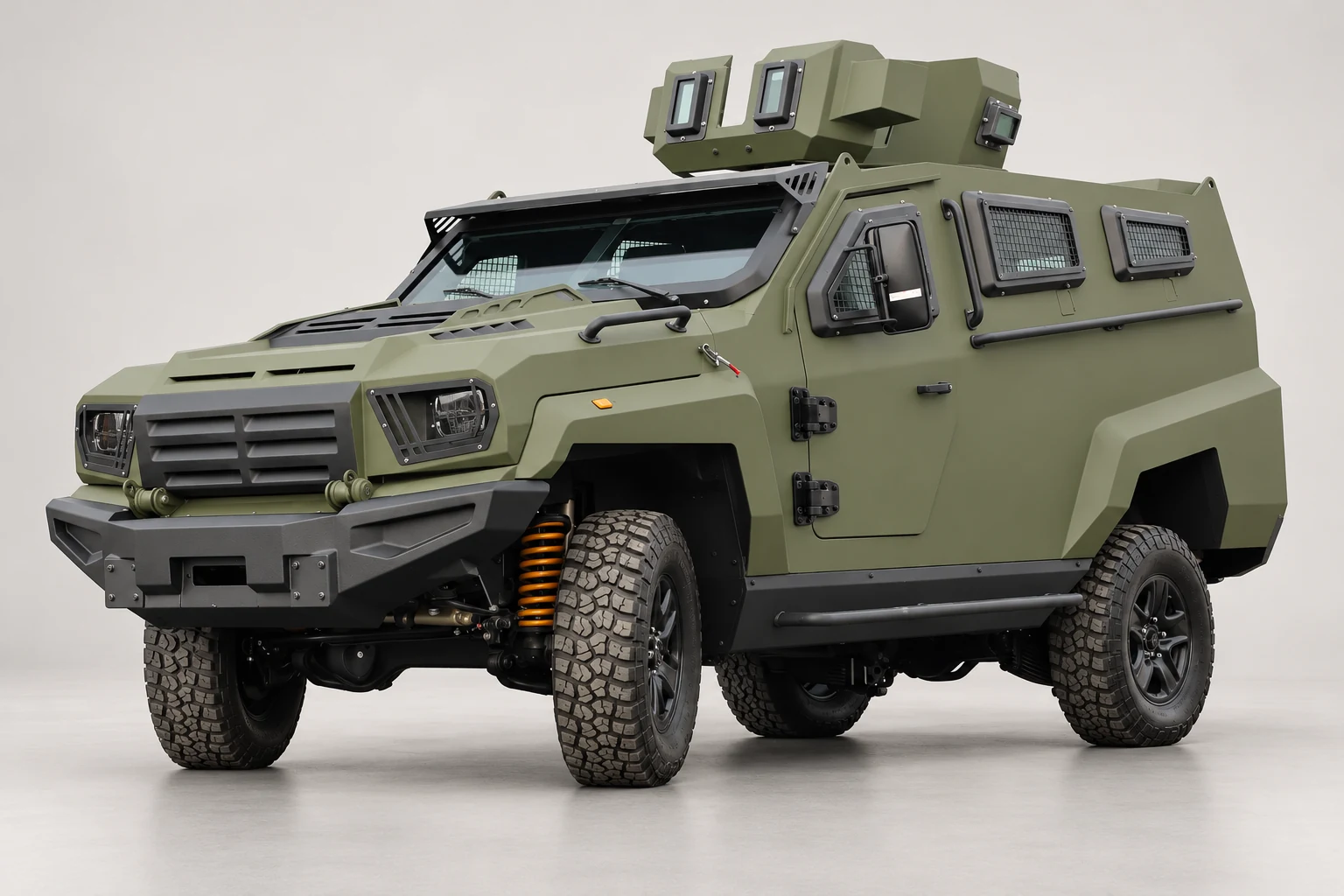 Left-facing personnel carrier in a consistent studio illustration
