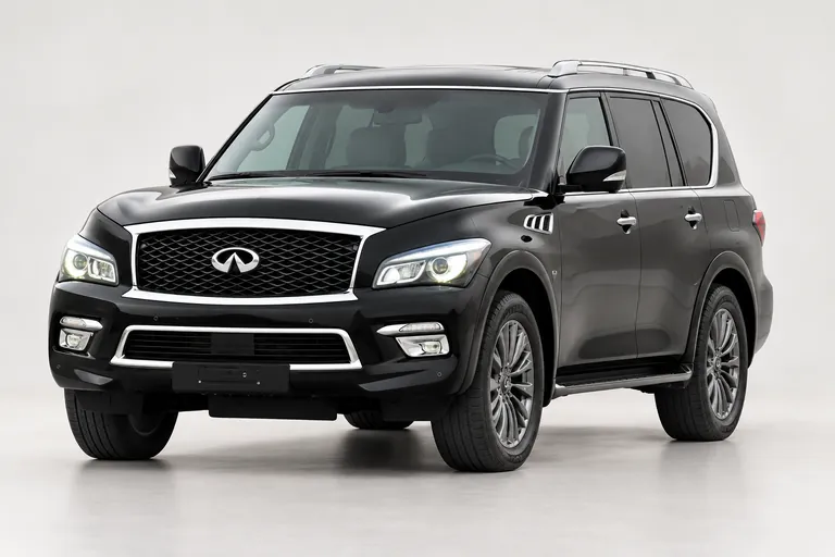Infiniti QX80، صورة استوديو خارجية كاملة باتجاه اليسار
