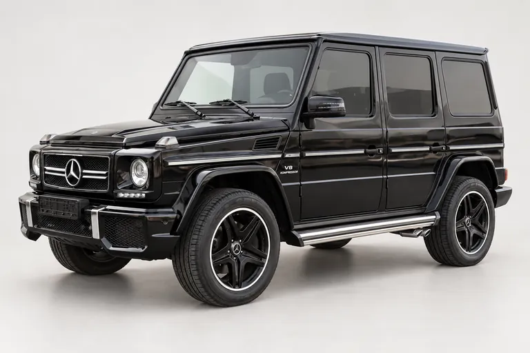 Mercedes-Benz AMG G55 Black, complete left-facing exterior studio view