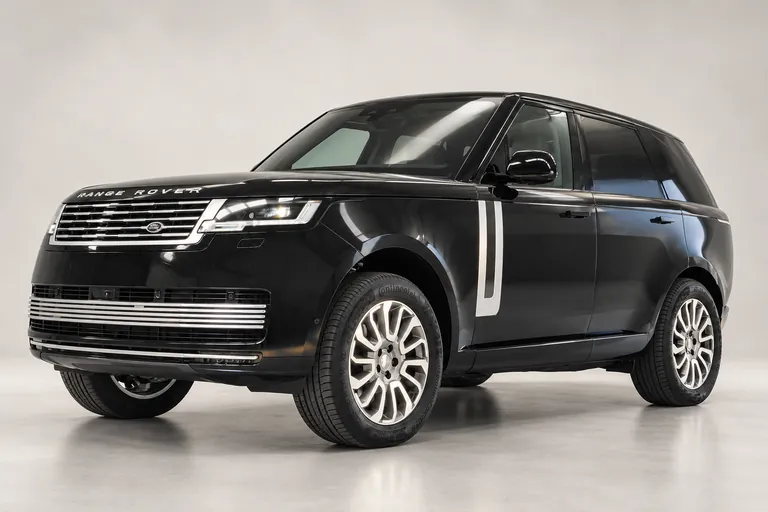 Range Rover SV Black, complete left-facing exterior studio view