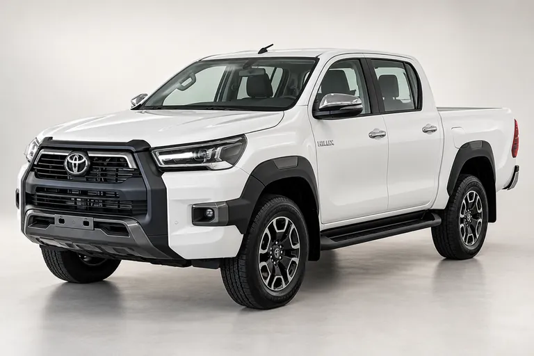 Toyota RHD Hilux Dc, complete left-facing exterior studio view