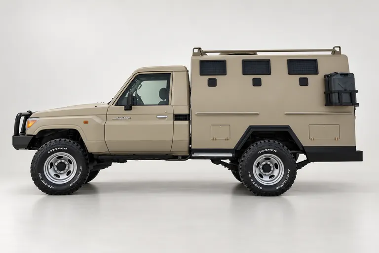 Toyota Troop Carrier LC79, complete left-facing exterior studio view