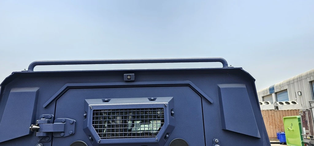 APC Merkava Blue armored personnel carrier roof window armor view