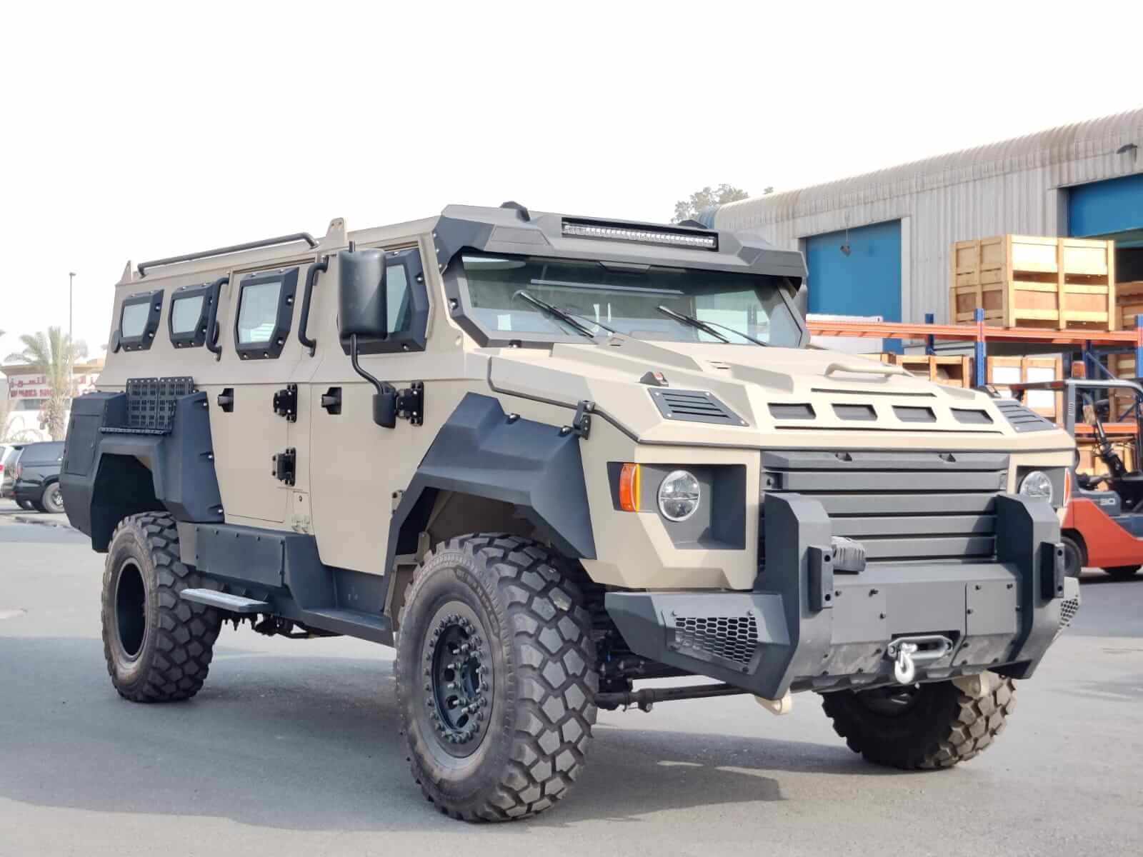 APC Mono-Q 4x4 armored personnel carrier front right exterior angle