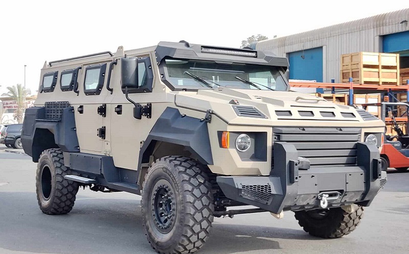Full front angle view of an APC Mono-Q 4x4 armored personnel carrier