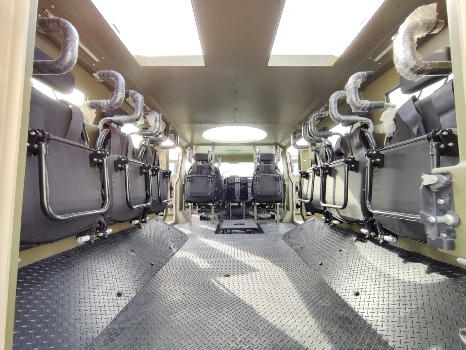 APC Mono-Q 4x4 armored personnel carrier interior seating layout