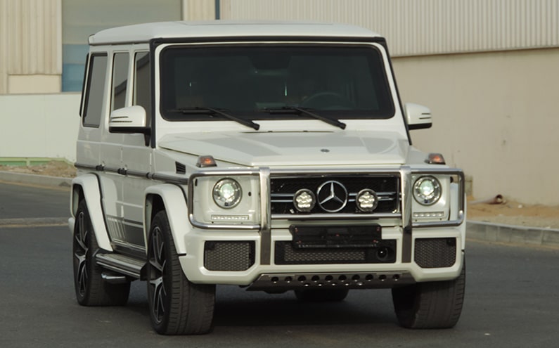 Mercedes-Benz AMG G63 White armored SUV front exterior view