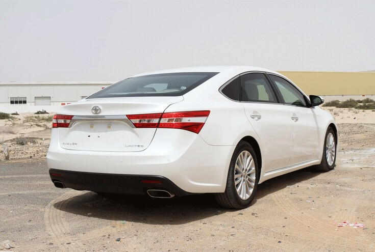 Armored Toyota Avalon rear exterior view