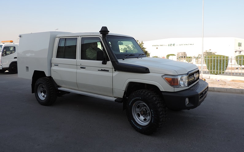 Armored and Bulletproof Toyota Land Cruiser in the Armored Pickup category - armoring detail