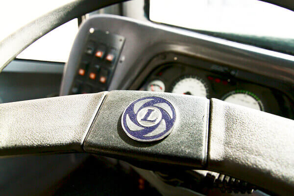 Ashok Leyland Falcon armored passenger carrier steering wheel view