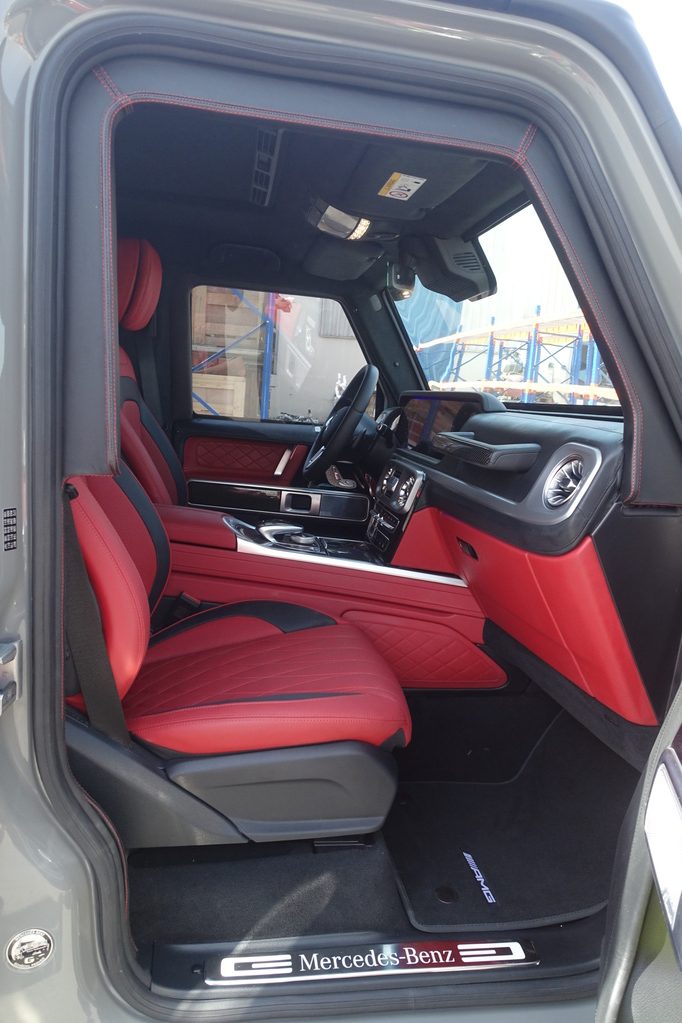 Mercedes-Benz G500 interior detail showing controls and luxury finishes