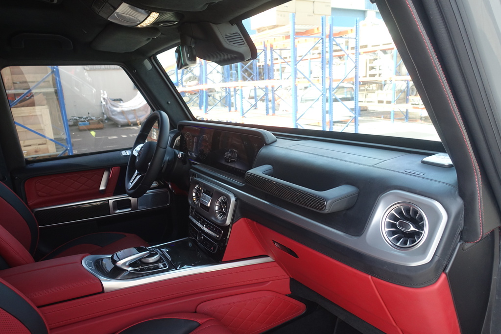 Mercedes-Benz G500 rear cabin view with premium passenger seating