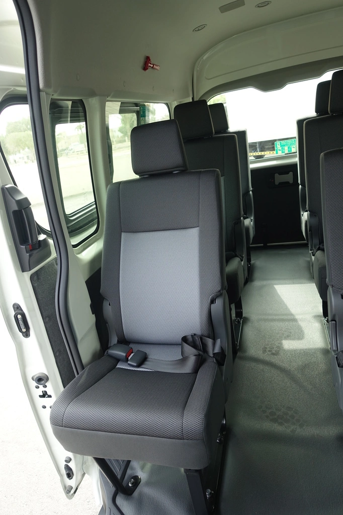Toyota HiAce 3.5L interior aisle and seating configuration