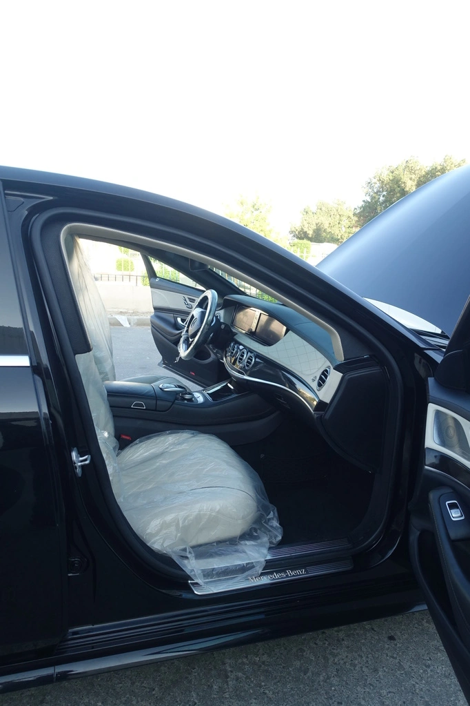 Mercedes-Benz S550 side access view with luxury sedan profile