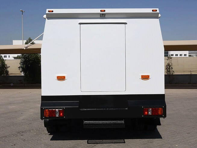 Ford F550 armored cash-in-transit vehicle rear exterior view