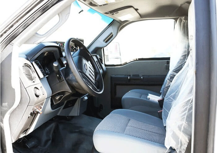 Ford F550 armored cash-in-transit vehicle interior cabin view
