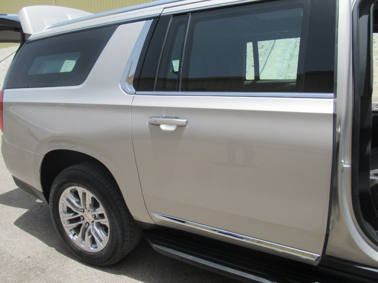 GMC Yukon armored SUV passenger door detail