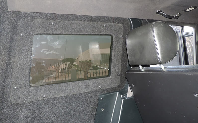Mercedes-Benz AMG G55 Black armored SUV interior armoring detail