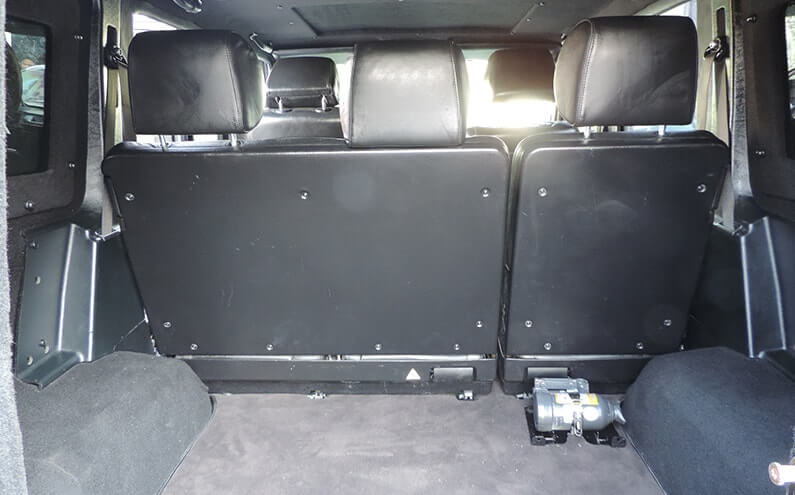 Mercedes-Benz AMG G55 Black armored SUV passenger seating detail