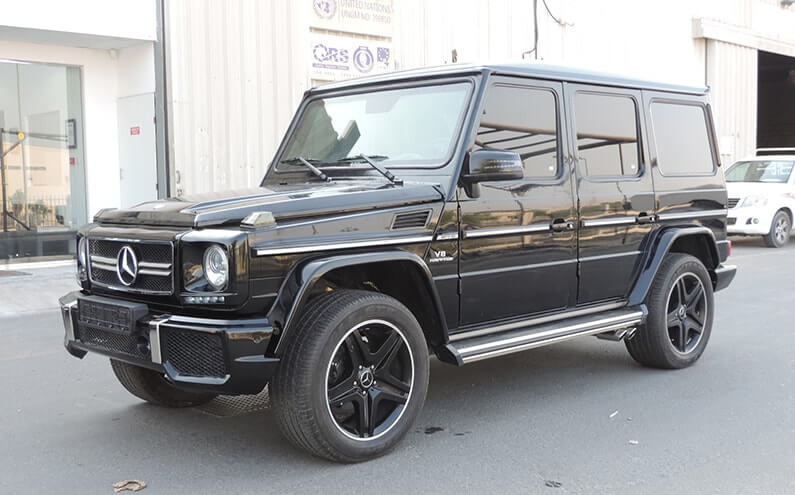 Mercedes-Benz AMG G55 Black armored SUV left side exterior view