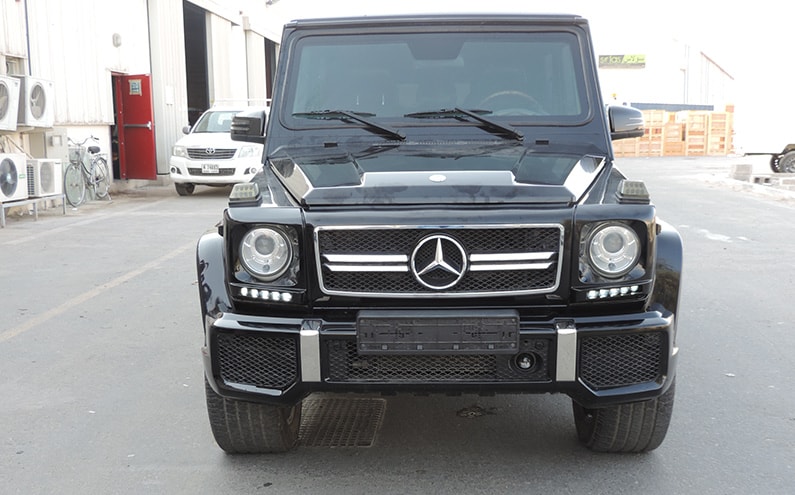 Mercedes-Benz AMG G55 Black armored SUV exterior hero view