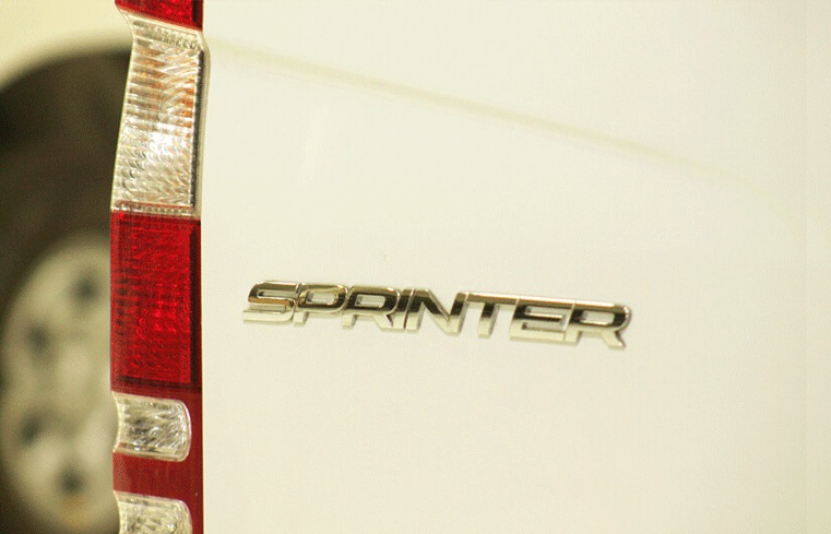 Mercedes-Benz Sprinter armored passenger carrier rear badge detail