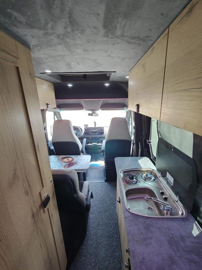 Mercedes-Benz Travel Camper B6 Armored OffRoad All Terrain Interior Space View with Sink