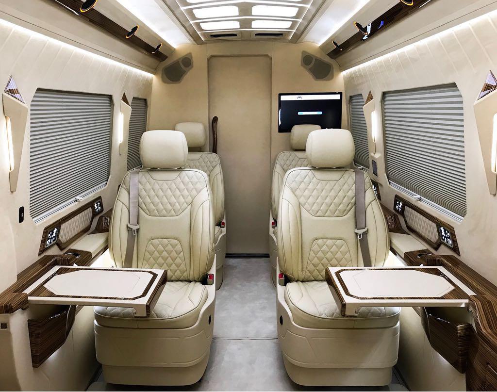 Mercedes-Benz VIP BR6 Sprinter armored van seats with tables