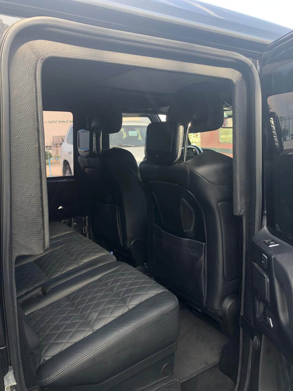 Mercedes-Benz G63 Brabus Black armored SUV rear seat spacing