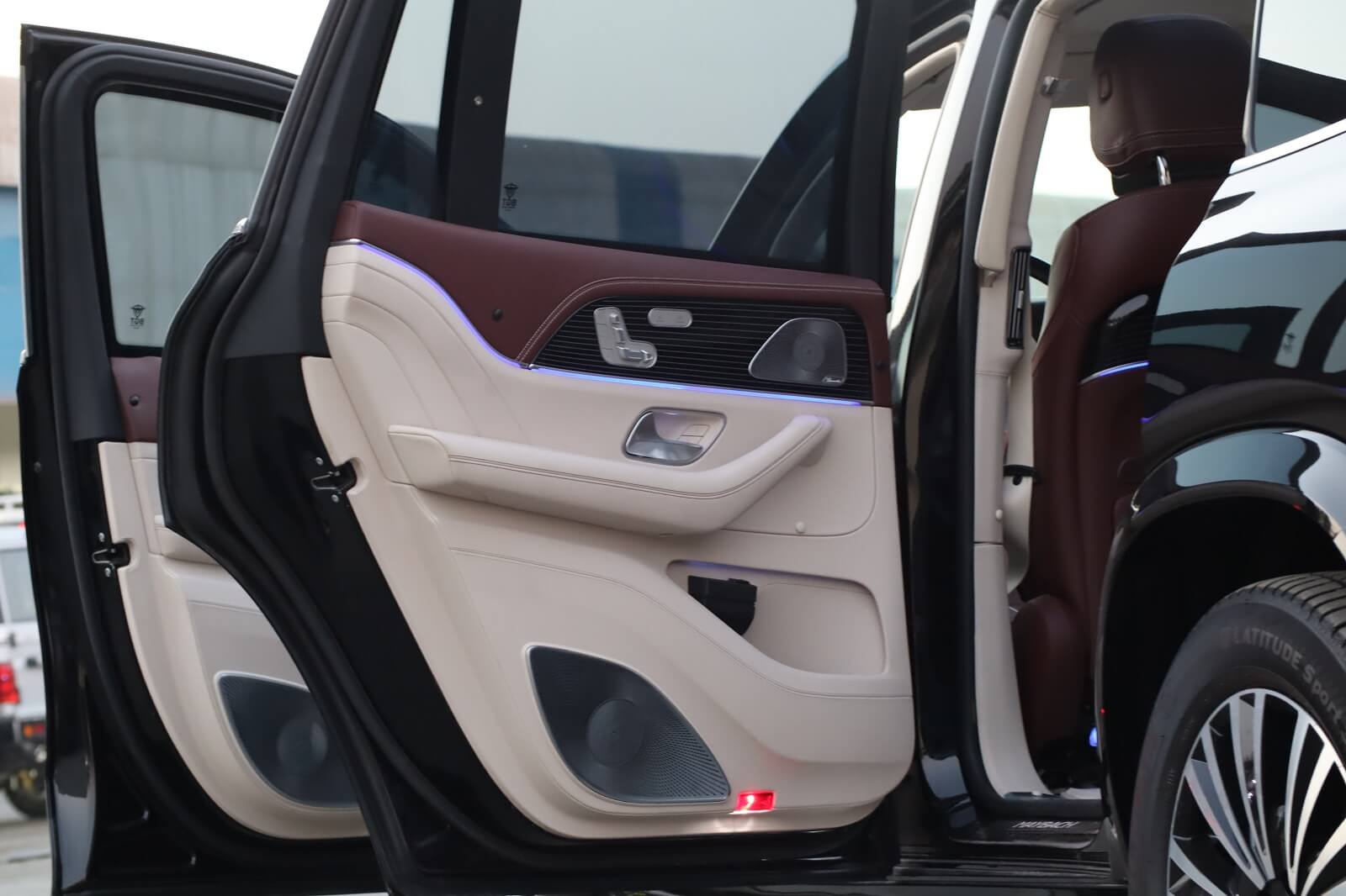 Mercedes Maybach GLS 600 armored luxury SUV passenger door detail