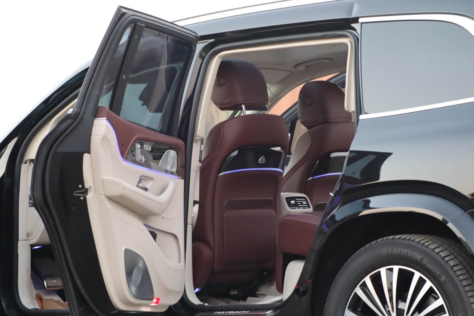 Mercedes Maybach GLS 600 armored luxury SUV passenger door open view
