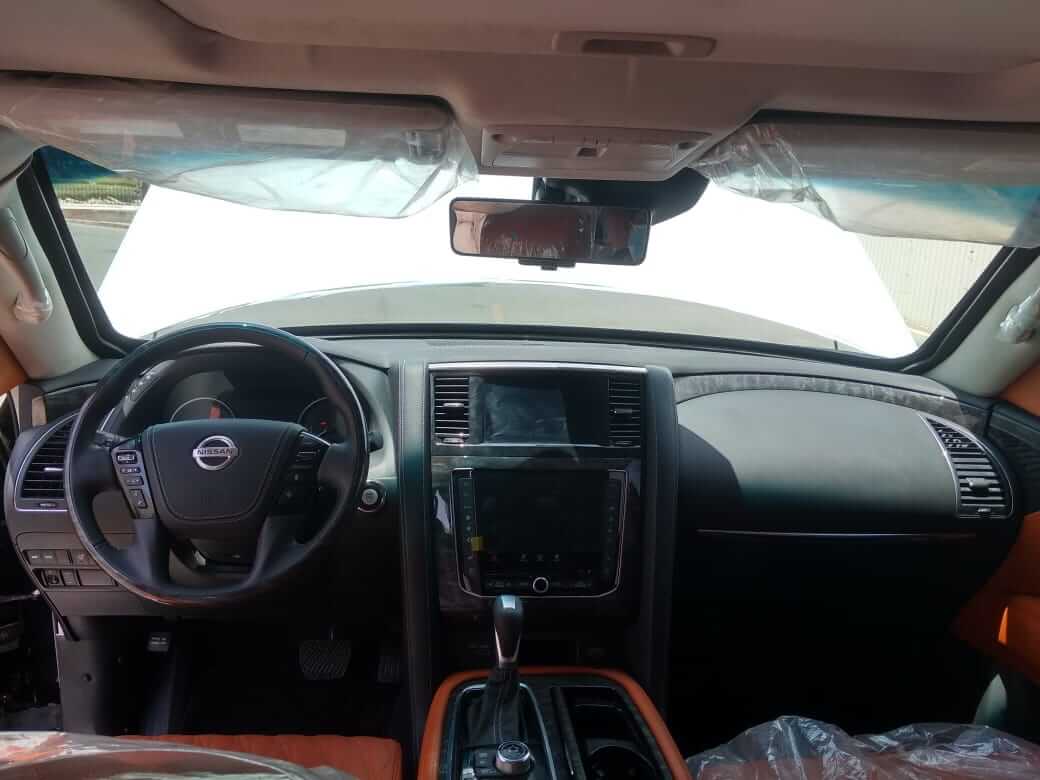 Nissan Patrol armored SUV front cockpit interior view