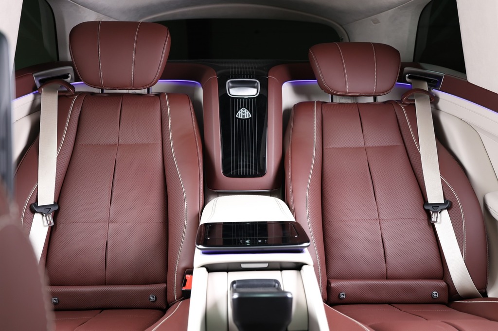 Maybach GLS 600 non-armored rear side view with black luxury SUV profile