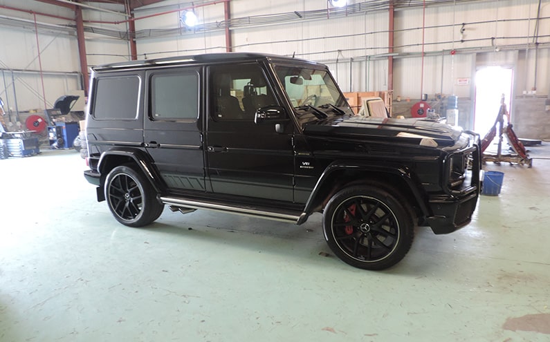 Mercedes-Benz AMG G63 Black in the Armored SUV category - armored vehicle view