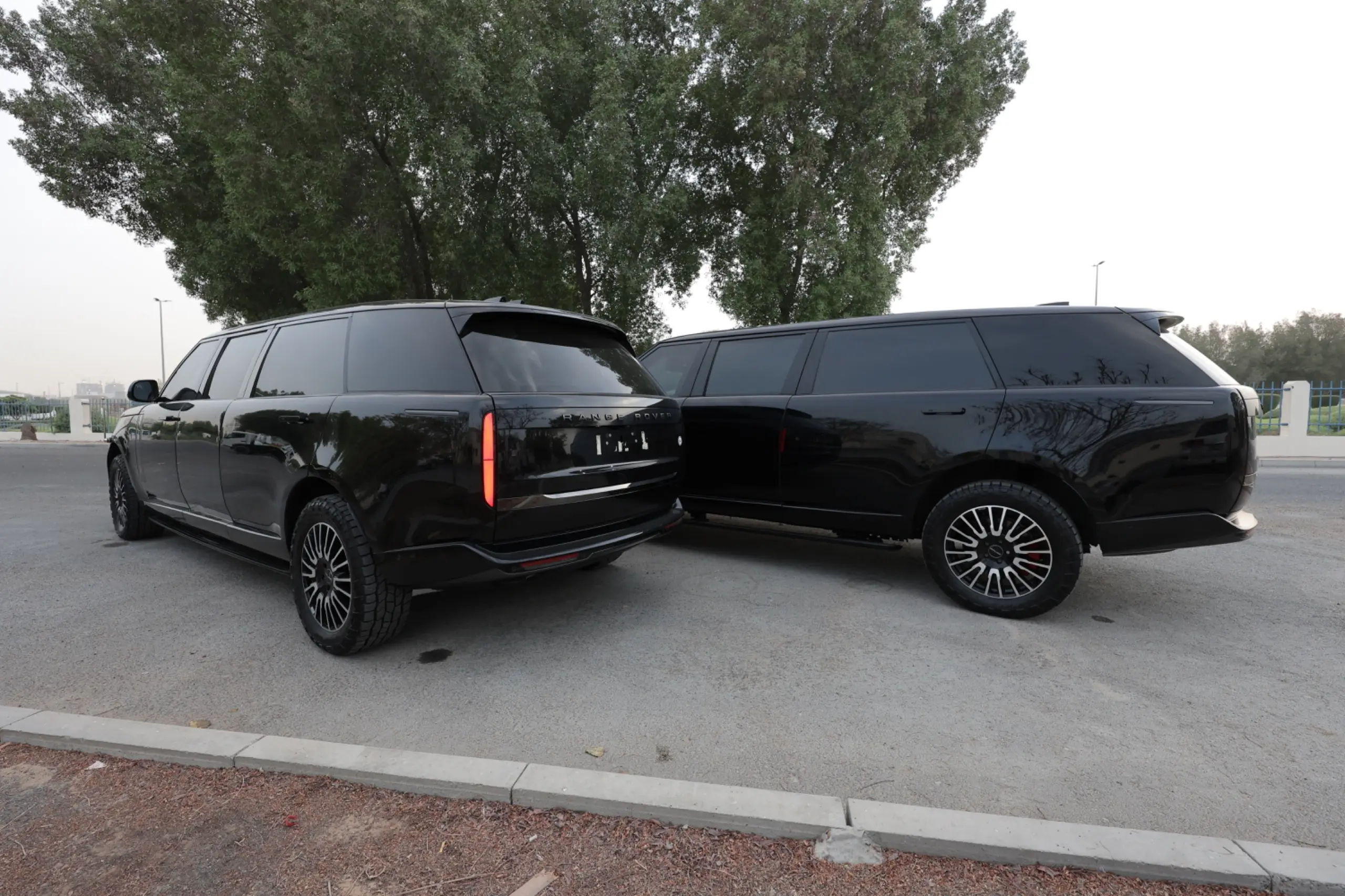 Range Rover BR6 P530 Extended Two Vehicles Back View