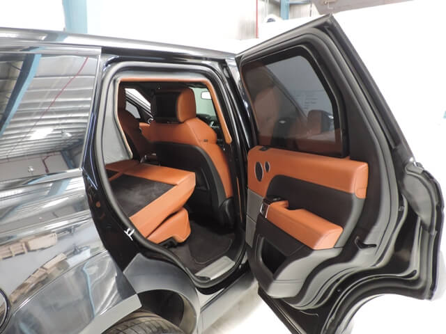 Range Rover Sport armored SUV open door armoring detail