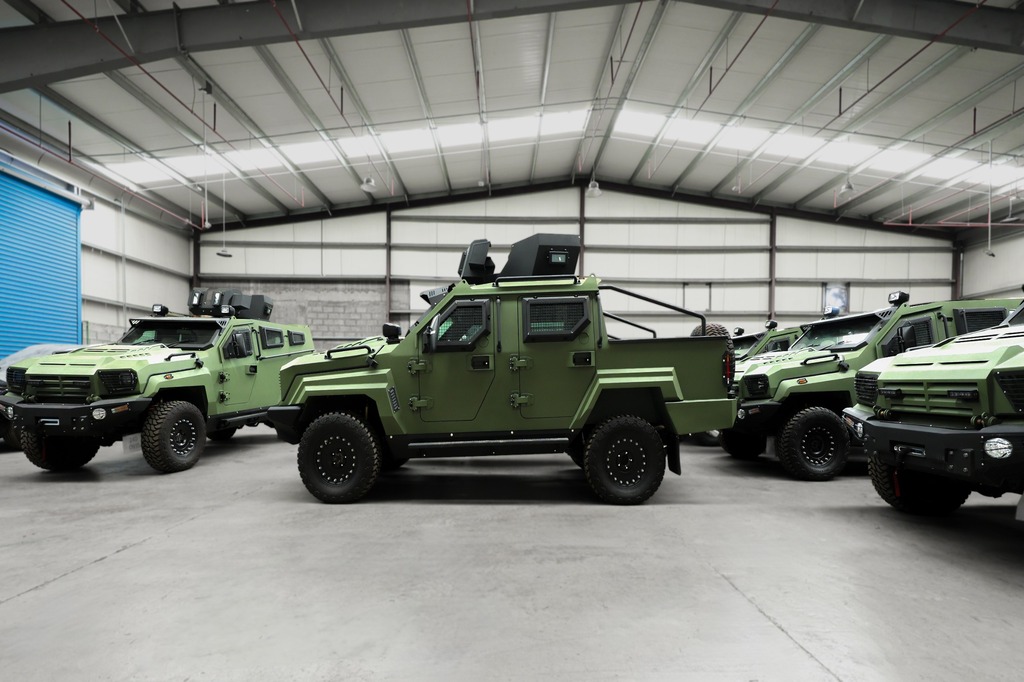 GER 1D MRAP fleet with reinforced body panels and tactical equipment