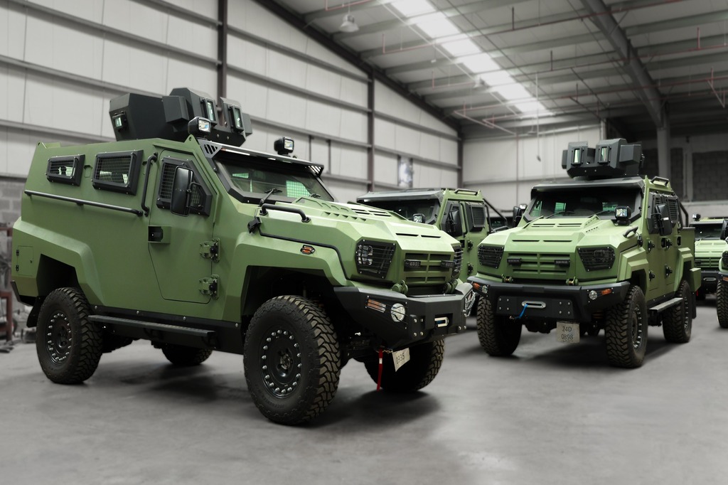 GER 1D armored personnel carrier front view with tactical roof equipment