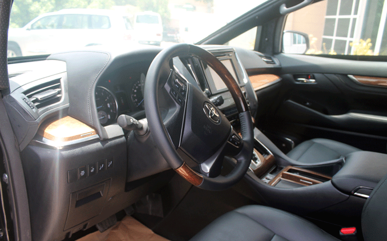 Toyota Alphard armored passenger vehicle driver cockpit seat view
