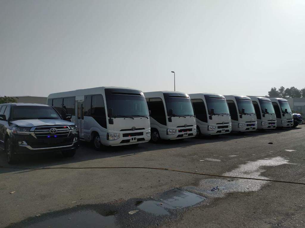Toyota Coaster Bus BR6 armored passenger carrier fleet alternate view