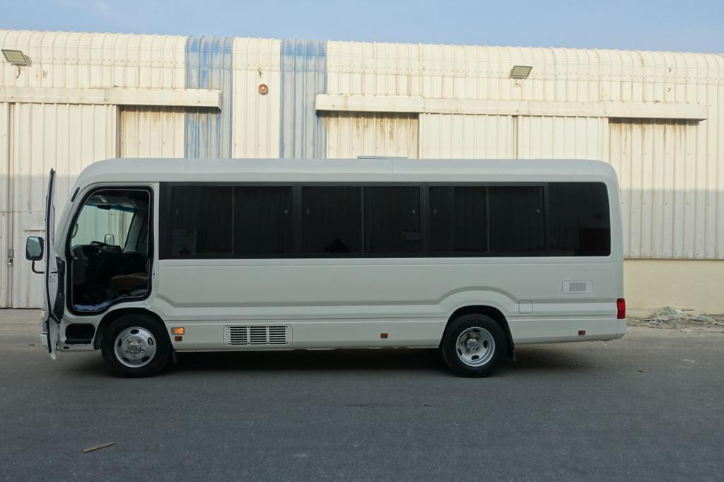 Toyota Coaster Bus BR6 armored passenger carrier driver door open view