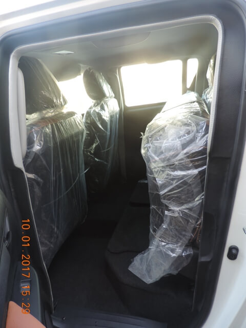 Toyota Hilux cash-in-transit vehicle rear seats view