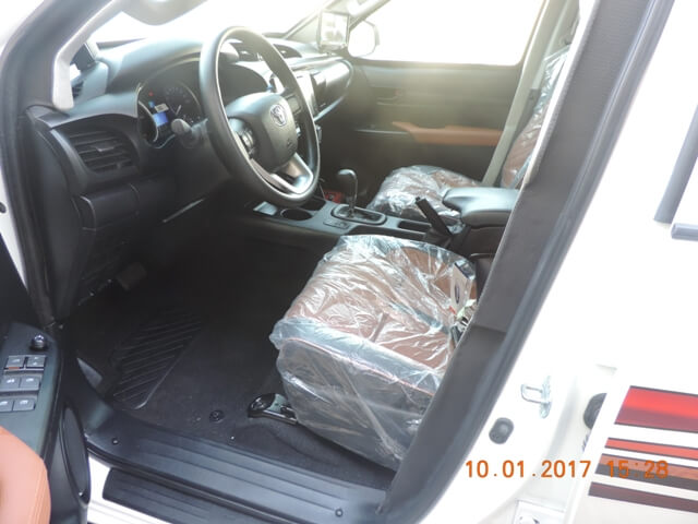Toyota Hilux cash-in-transit vehicle driver cockpit view