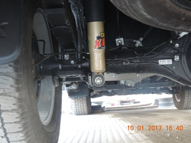 Toyota Hilux cash-in-transit vehicle underside view