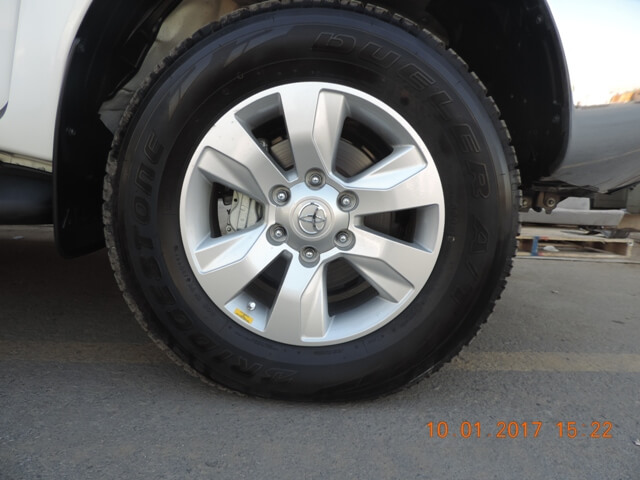 Toyota Hilux cash-in-transit vehicle wheel and rim detail
