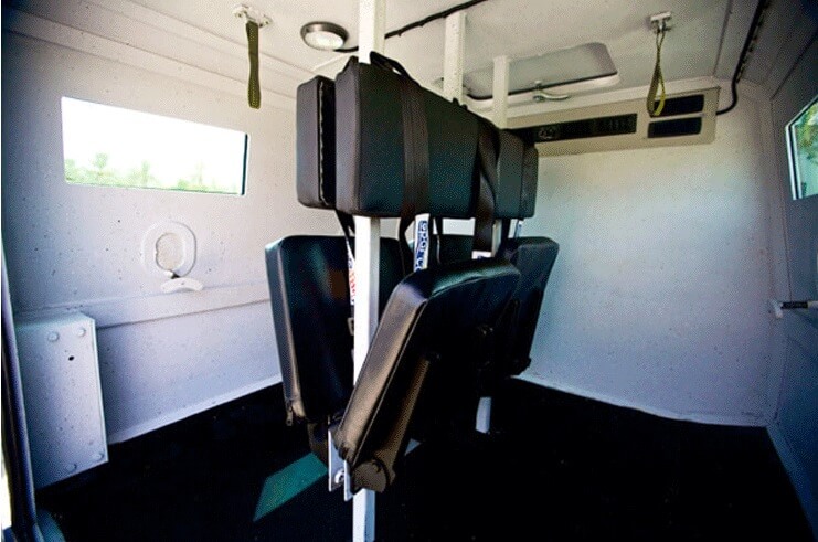 Toyota Hilux Troop Carrier armored vehicle rear crew seats