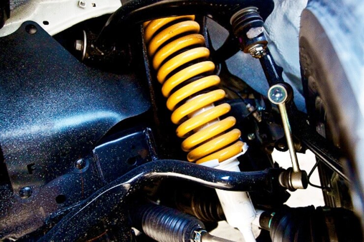 Toyota Hilux Troop Carrier armored vehicle suspension detail