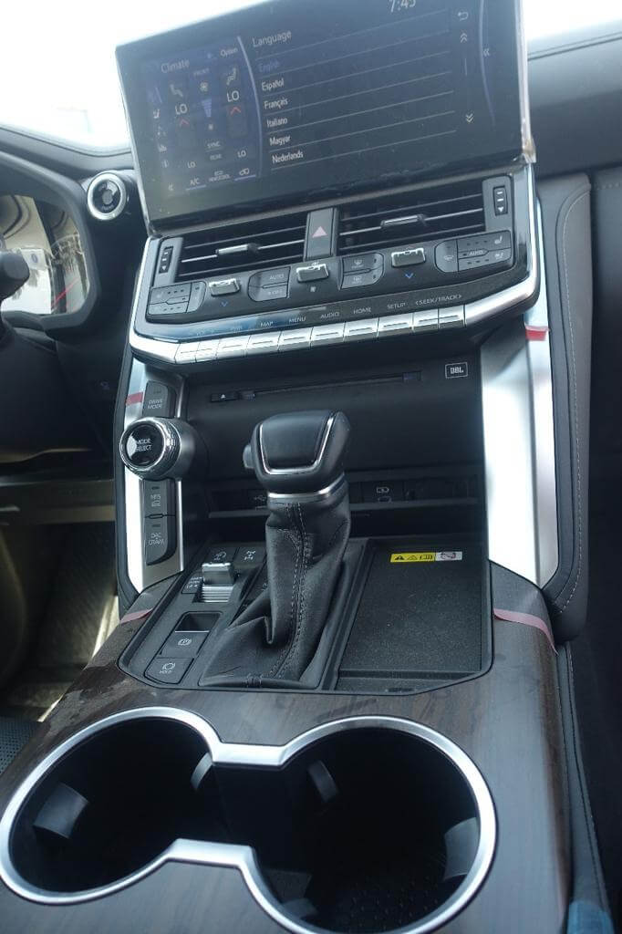 Toyota Land Cruiser 300 armored SUV dashboard interior view