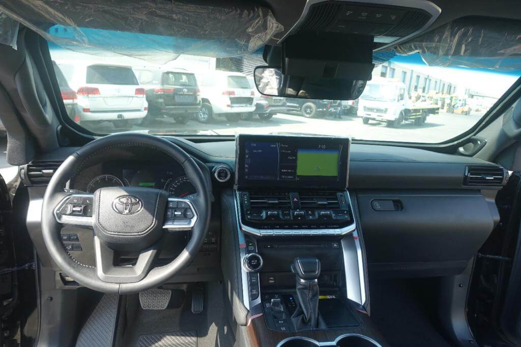 Toyota Land Cruiser 300 armored SUV driver dashboard view