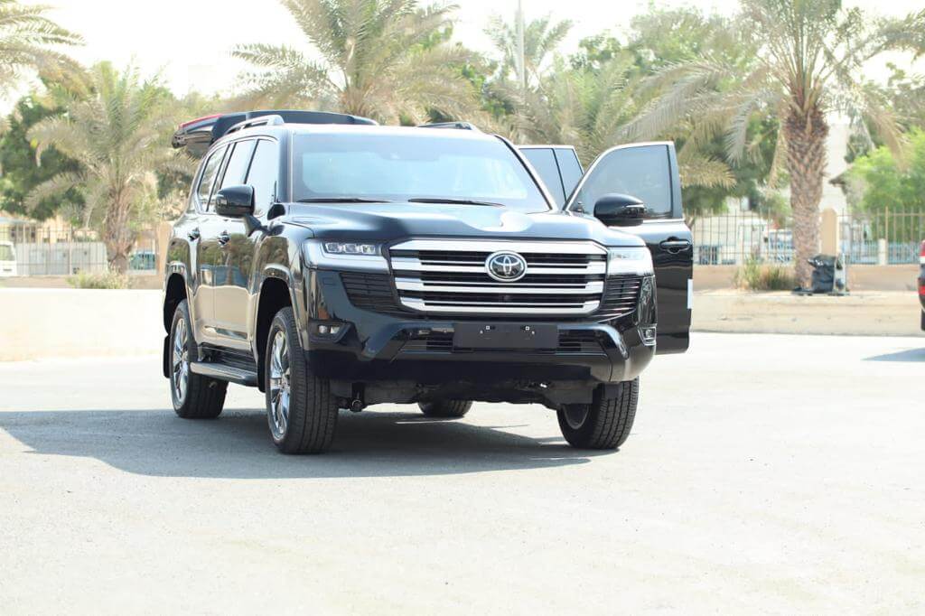 Toyota Land Cruiser 300 armored SUV front view with doors open